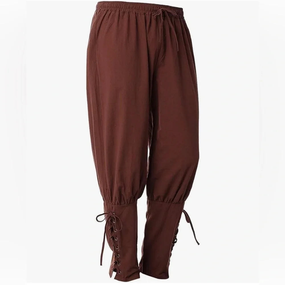 Men's Medieval Pants Viking Pirate Costume Trousers - Picture 2 of 3